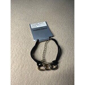 chuanhai jewelry silver tone chain link black cord bracelet adjustable nwt new